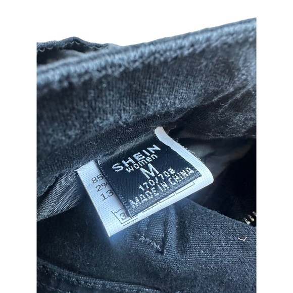 Black High Rise High Stretch Distressed Ripped Grunge Skinny Jeans Medium Size 6 - Picture 6 of 14